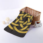 Gold Circle Celtic Knot Symbol Print Towel