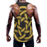 Gold Circle Celtic Knot Symbol Print Training Tank Top