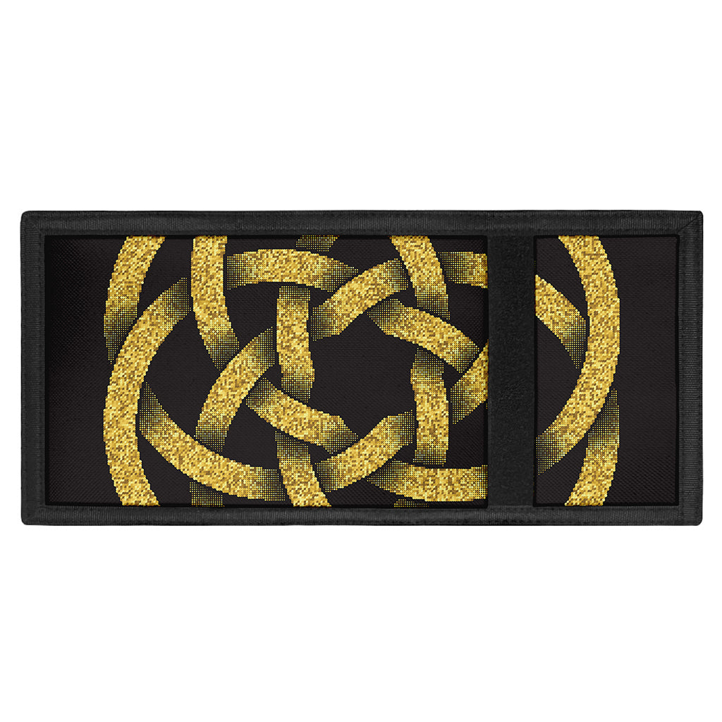 Gold Circle Celtic Knot Symbol Print Trifold Wallet