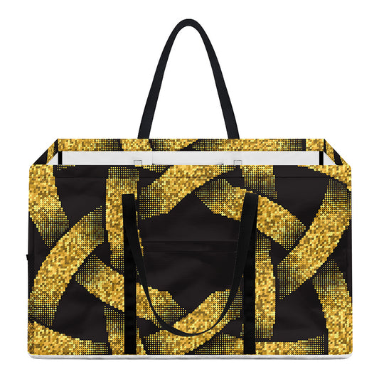 Gold Circle Celtic Knot Symbol Print Utility Tote Bag