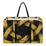 Gold Circle Celtic Knot Symbol Print Utility Tote Bag