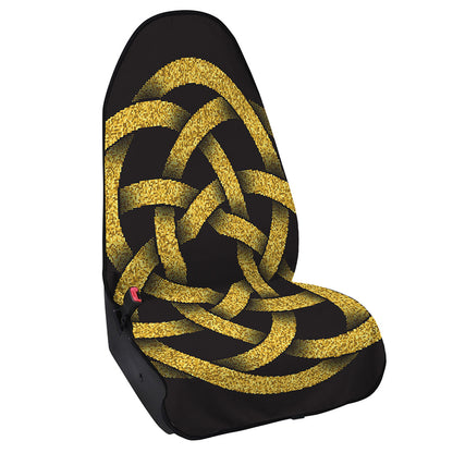 Gold Circle Celtic Knot Symbol Print Waterproof Car Seat Cover