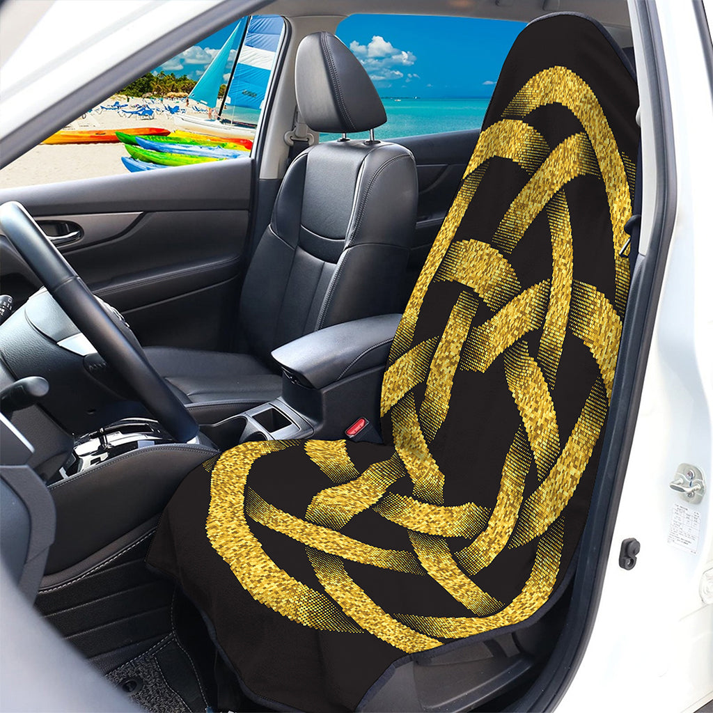 Gold Circle Celtic Knot Symbol Print Waterproof Car Seat Cover