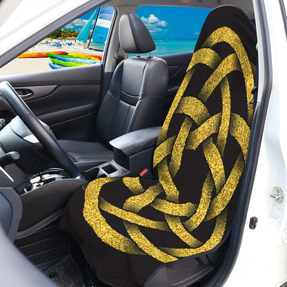 Gold Circle Celtic Knot Symbol Print Waterproof Car Seat Cover