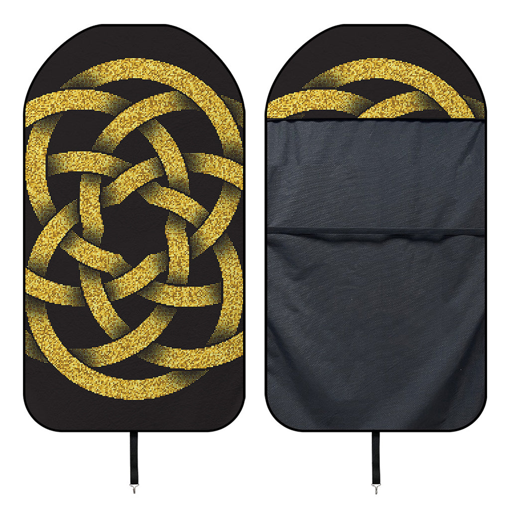 Gold Circle Celtic Knot Symbol Print Waterproof Car Seat Cover