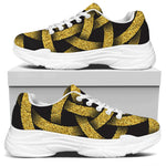 Gold Circle Celtic Knot Symbol Print White Chunky Shoes