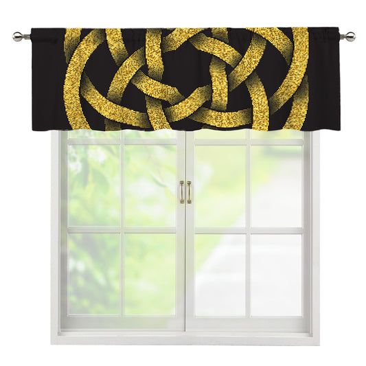 Gold Circle Celtic Knot Symbol Print Window Valance
