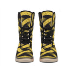 Gold Circle Celtic Knot Symbol Print Winter Boots