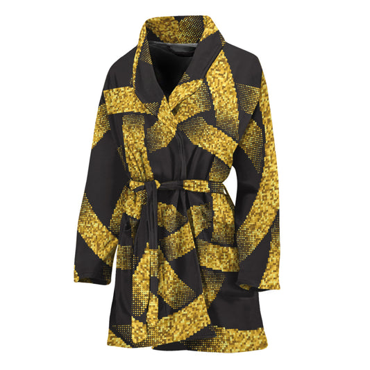 Gold Circle Celtic Knot Symbol Print Women's Bathrobe
