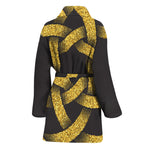Gold Circle Celtic Knot Symbol Print Women's Bathrobe