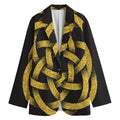 Gold Circle Celtic Knot Symbol Print Women's Blazer