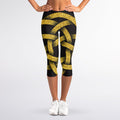 Gold Circle Celtic Knot Symbol Print Women's Capri Leggings