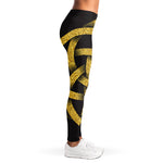 Gold Circle Celtic Knot Symbol Print Women's Leggings