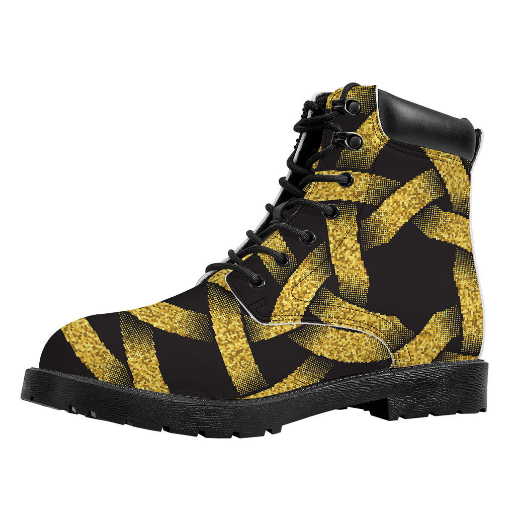 Gold Circle Celtic Knot Symbol Print Work Boots