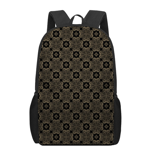 Gold Clover St. Patrick's Day Print 17 Inch Backpack
