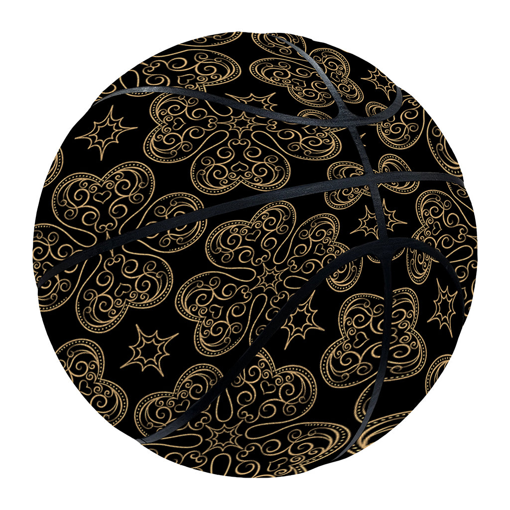 Gold Clover St. Patrick's Day Print Basketball