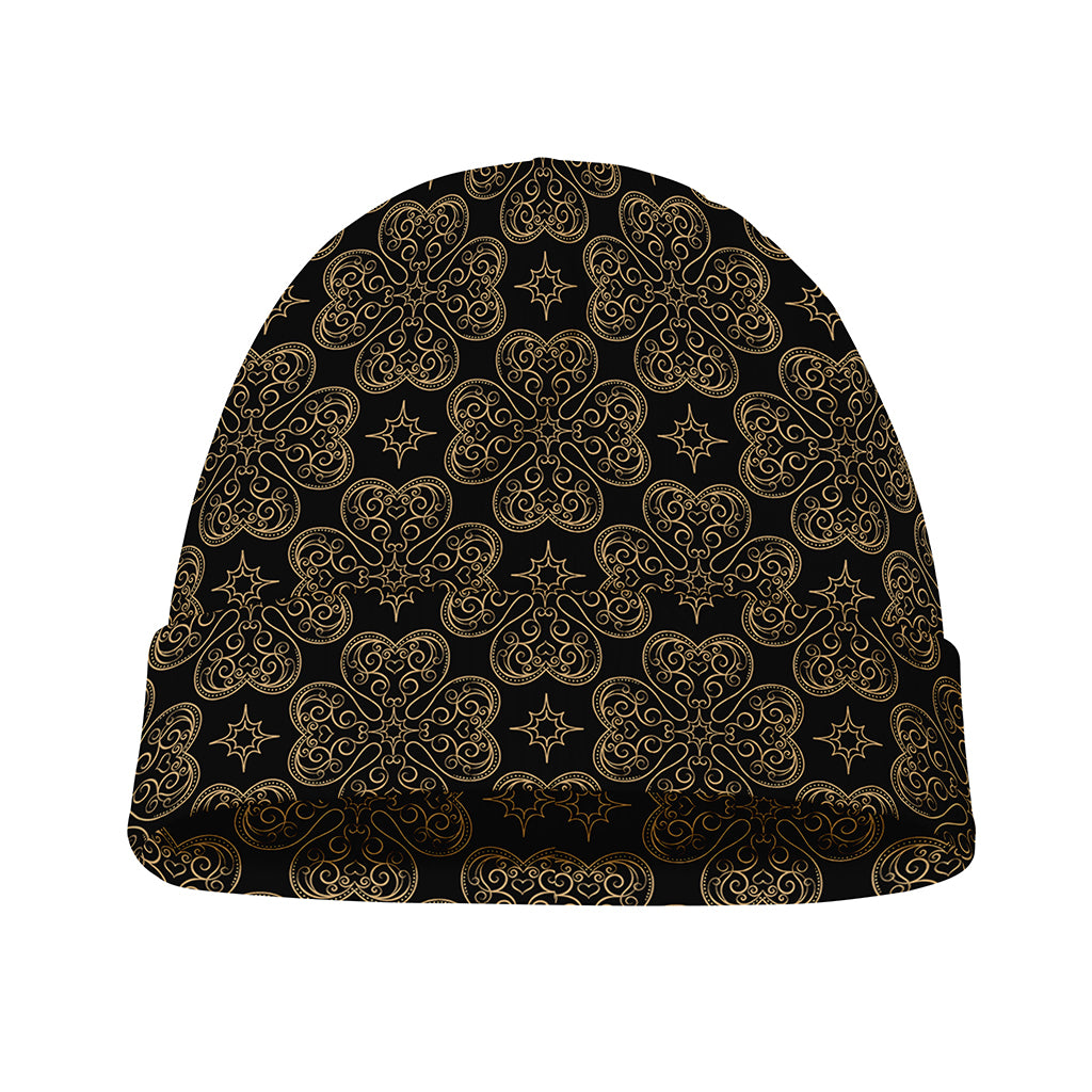 Gold Clover St. Patrick's Day Print Beanie