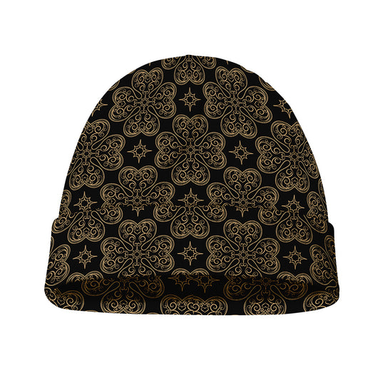 Gold Clover St. Patrick's Day Print Beanie