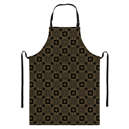 Gold Clover St. Patrick's Day Print Bib Apron With Pocket