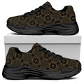Gold Clover St. Patrick's Day Print Black Chunky Shoes