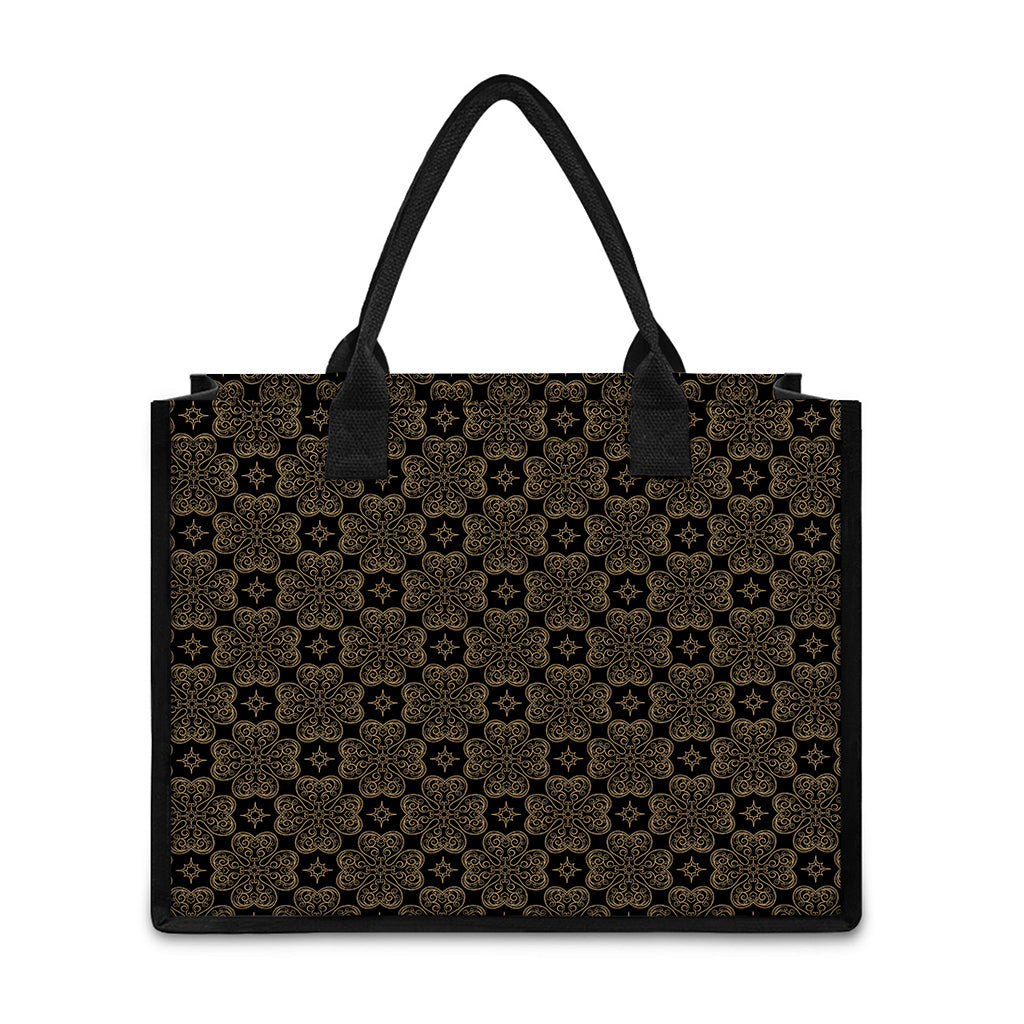 Gold Clover St. Patrick's Day Print Canvas Tote Bag
