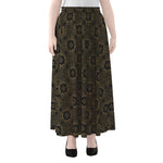 Gold Clover St. Patrick's Day Print Chiffon Maxi Skirt