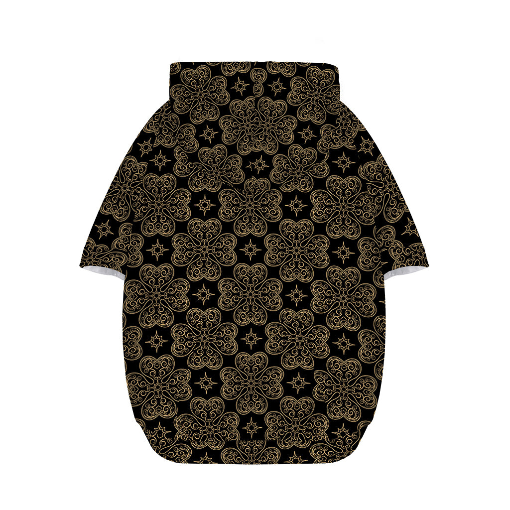 Gold Clover St. Patrick's Day Print Dog Zip Up Hoodie