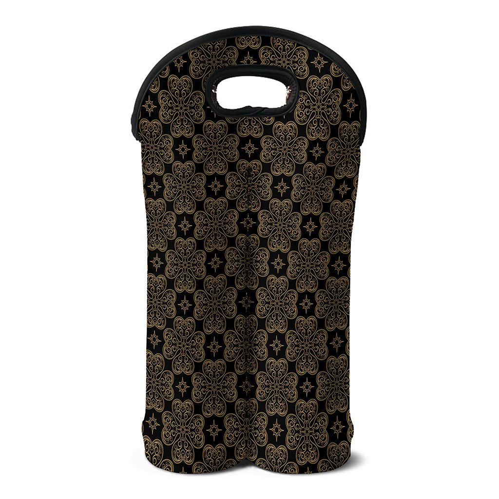 Gold Clover St. Patrick's Day Print Double Neoprene Wine Tote
