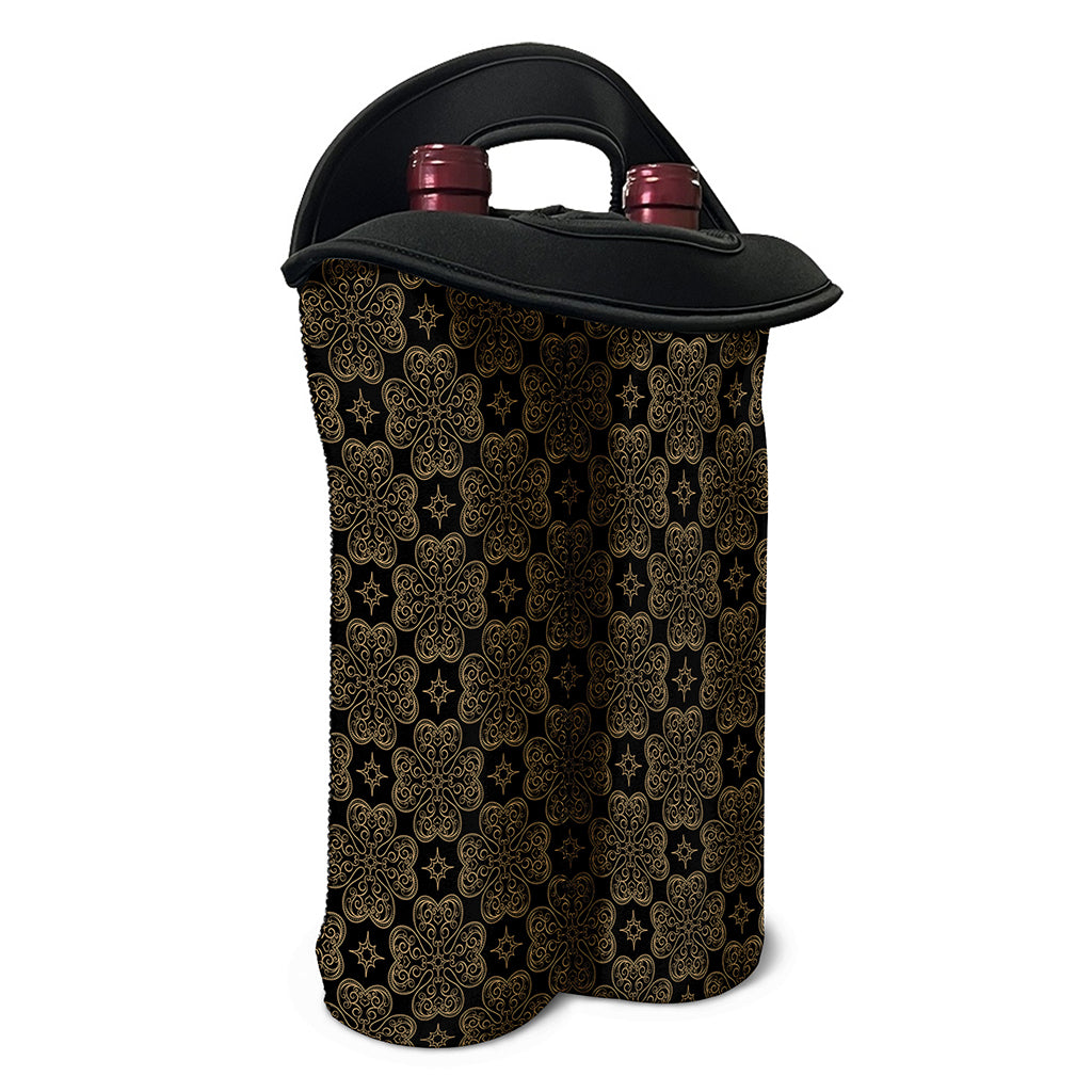 Gold Clover St. Patrick's Day Print Double Neoprene Wine Tote