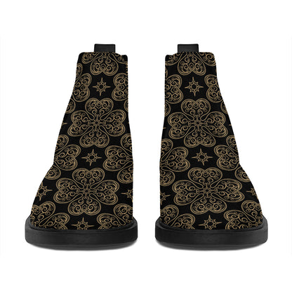 Gold Clover St. Patrick's Day Print Flat Ankle Boots