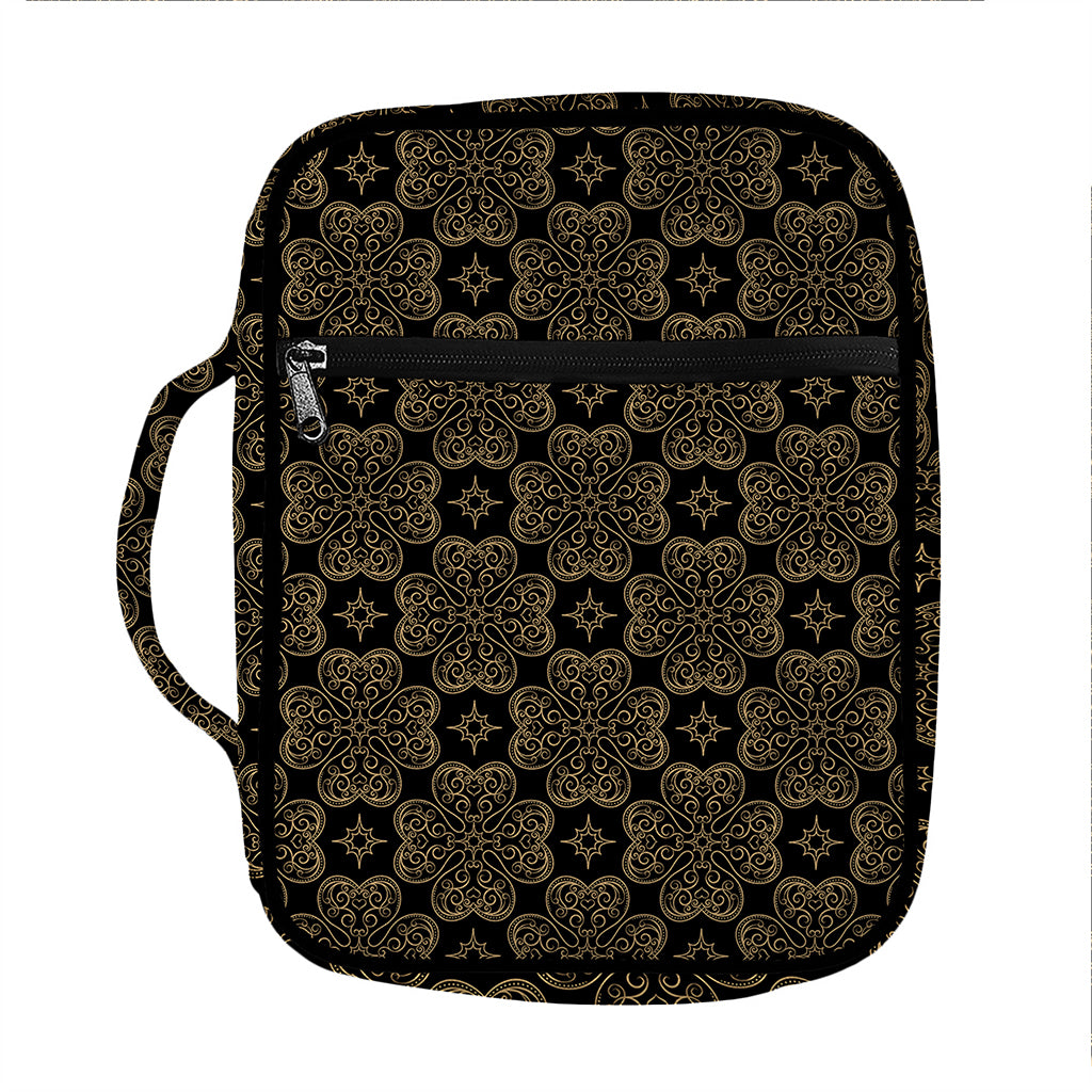 Gold Clover St. Patrick's Day Print Front Pocket Bible Bag