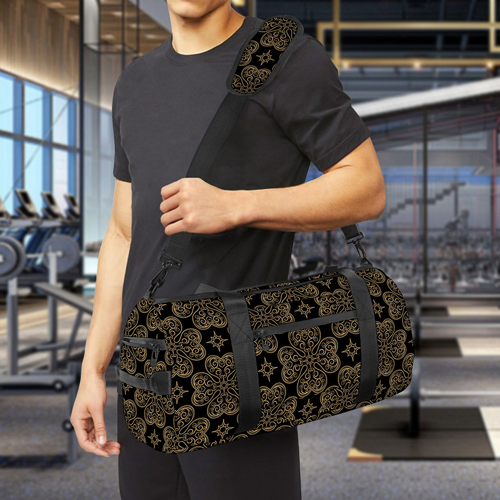 Gold Clover St. Patrick's Day Print Gym Bag