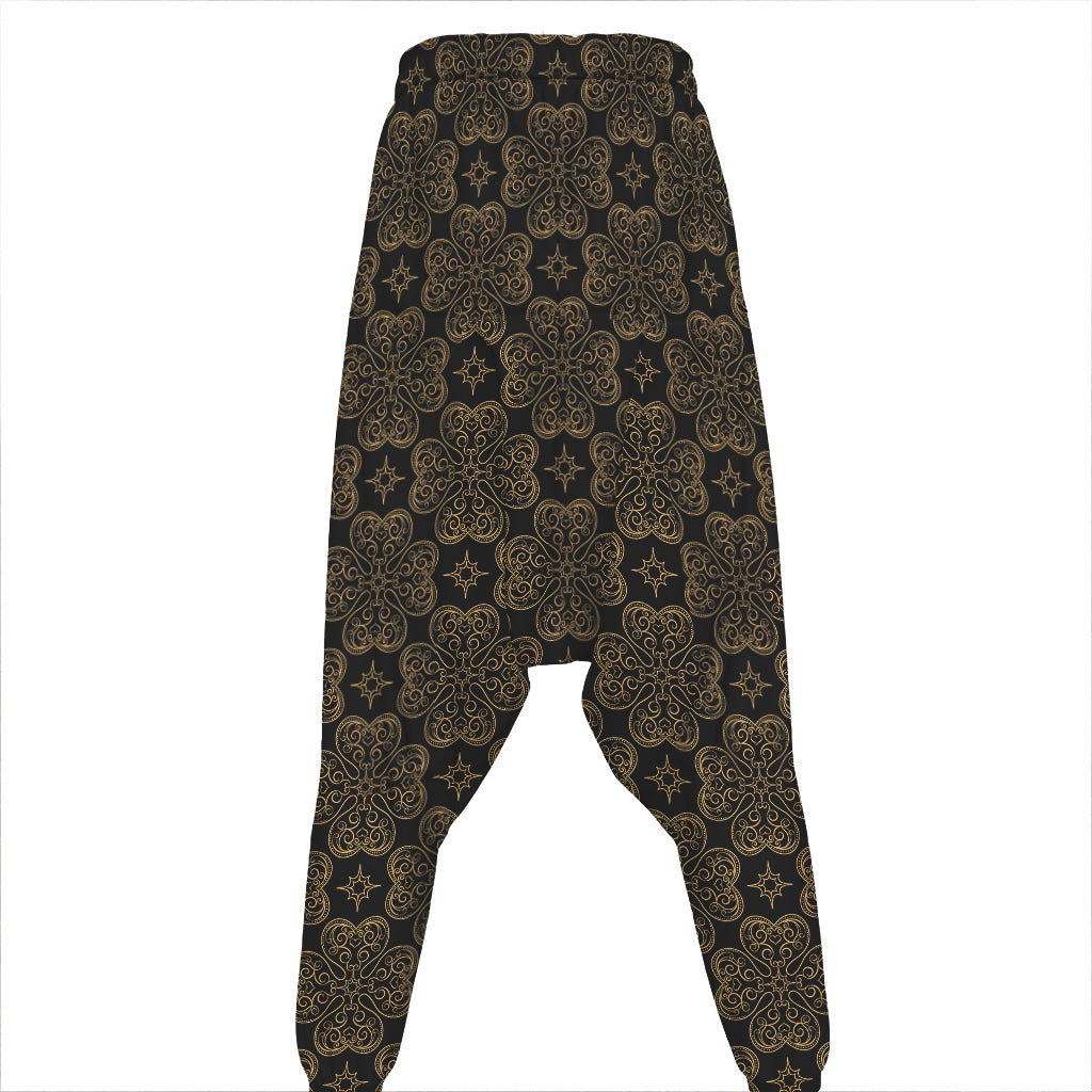 Gold Clover St. Patrick's Day Print Hammer Pants