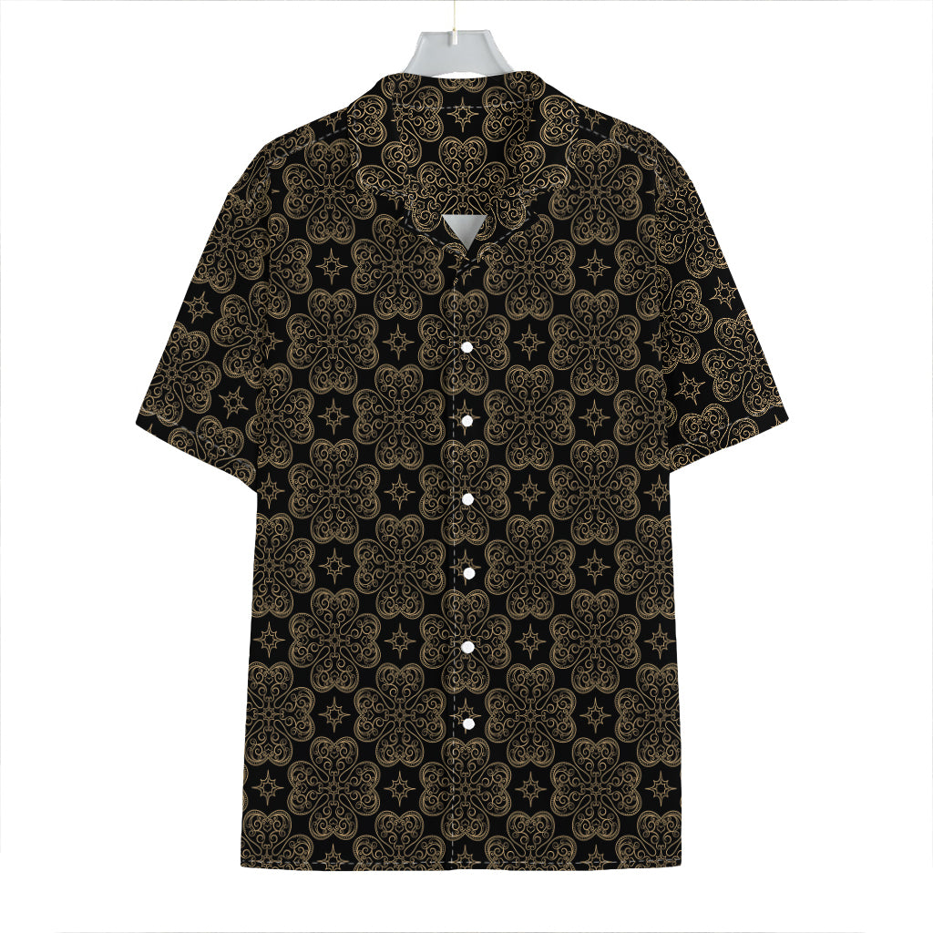 Gold Clover St. Patrick's Day Print Hawaiian Shirt
