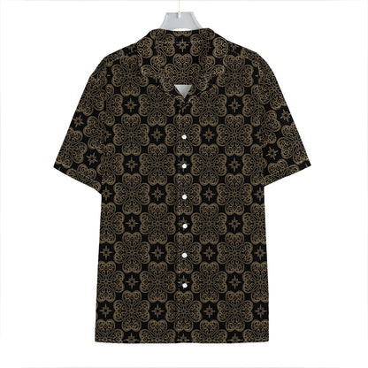Gold Clover St. Patrick's Day Print Hawaiian Shirt
