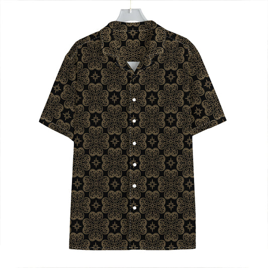 Gold Clover St. Patrick's Day Print Hawaiian Shirt