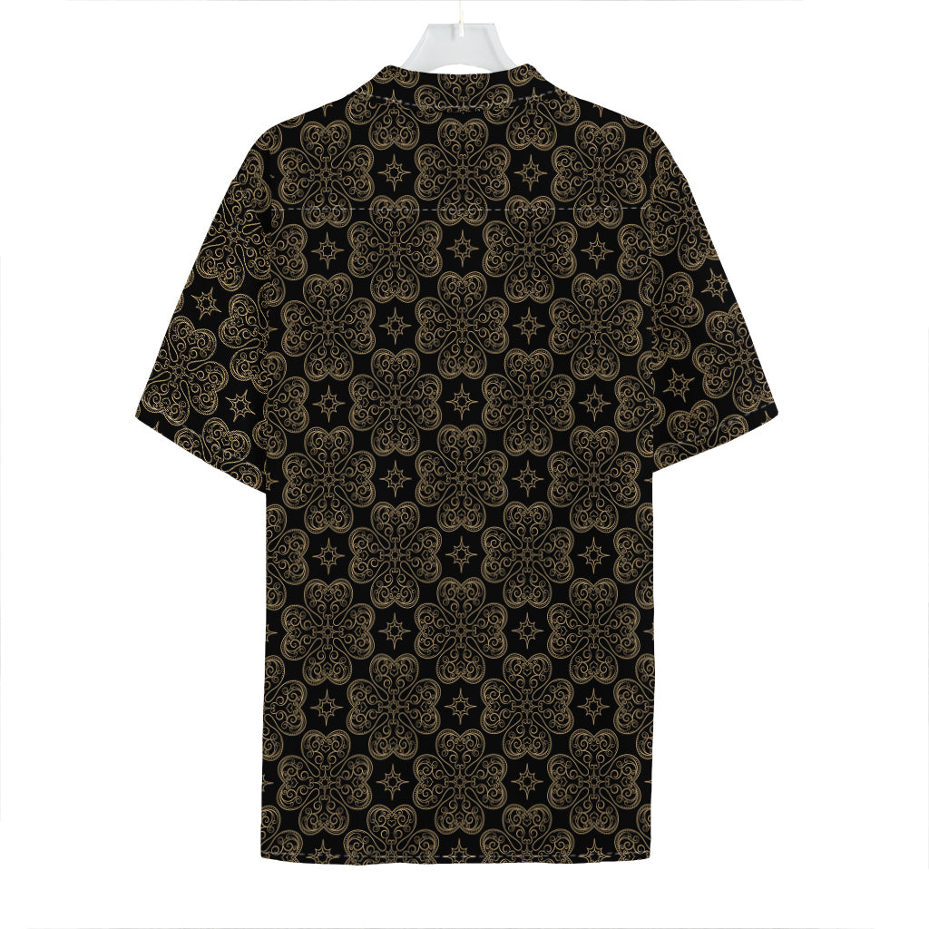Gold Clover St. Patrick's Day Print Hawaiian Shirt