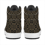 Gold Clover St. Patrick's Day Print High Top Leather Sneakers