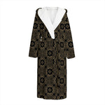 Gold Clover St. Patrick's Day Print Hooded Bathrobe