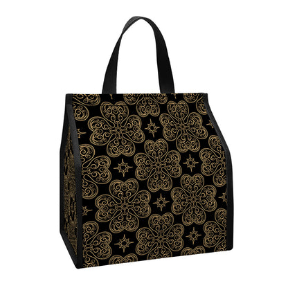 Gold Clover St. Patrick's Day Print Insulated Lunch Tote