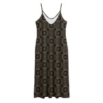 Gold Clover St. Patrick's Day Print Jersey Midi Cami Dress