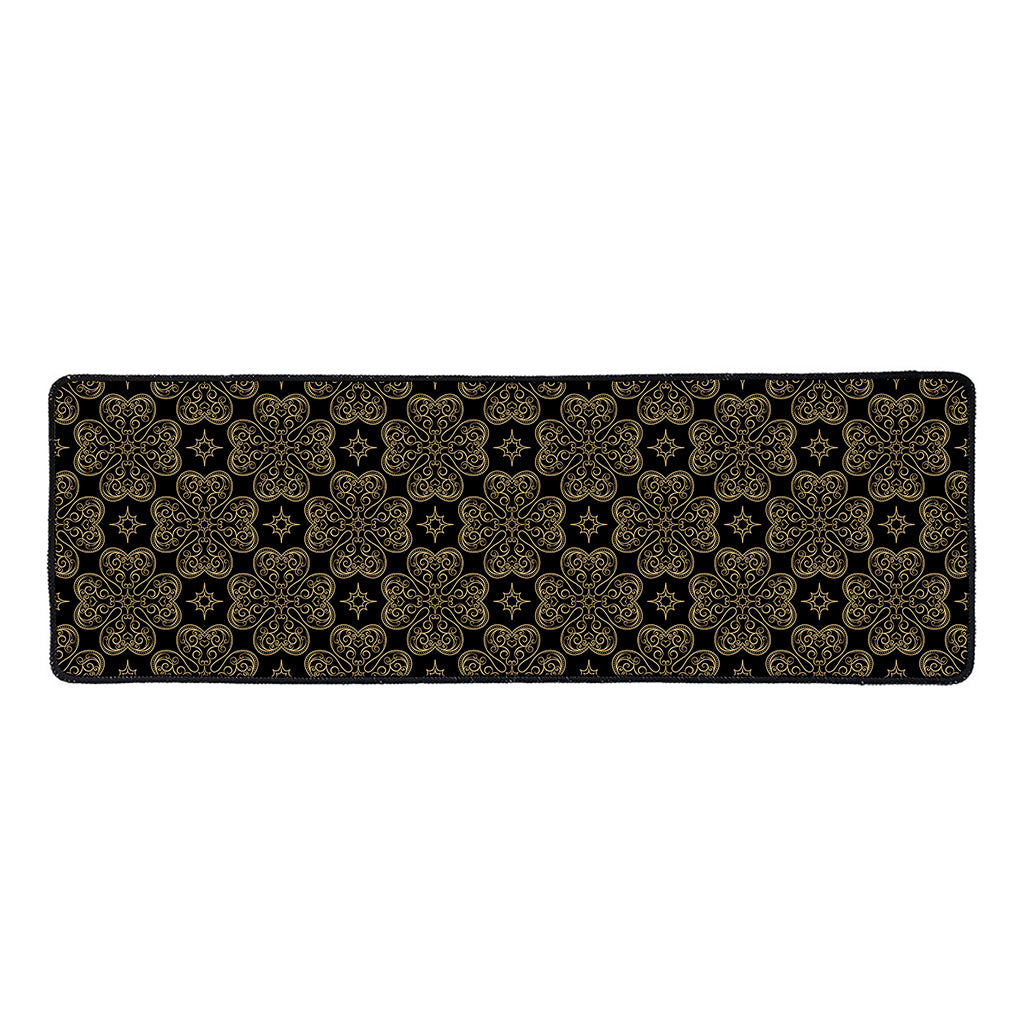 Gold Clover St. Patrick's Day Print Long Kitchen Mat