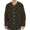 Gold Clover St. Patrick's Day Print Long Sleeve Baseball Jersey
