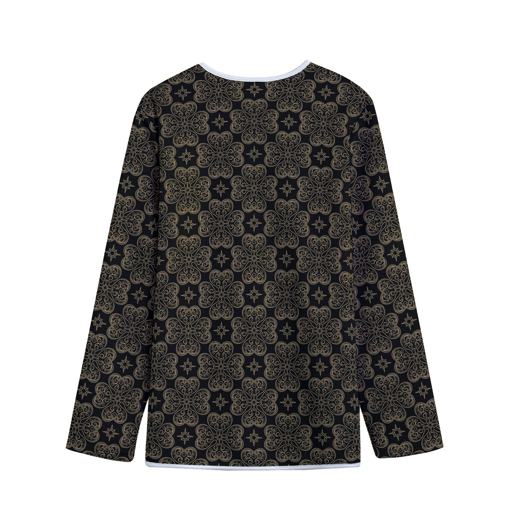 Gold Clover St. Patrick's Day Print Long Sleeve Short Coat