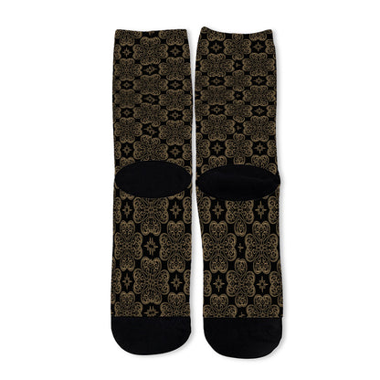 Gold Clover St. Patrick's Day Print Long Socks
