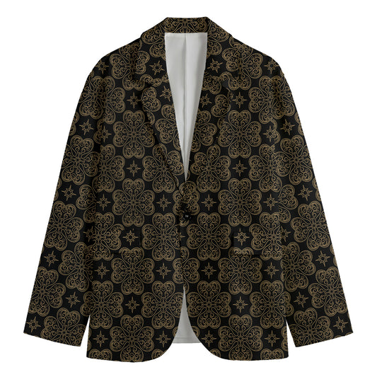 Gold Clover St. Patrick's Day Print Men's Blazer