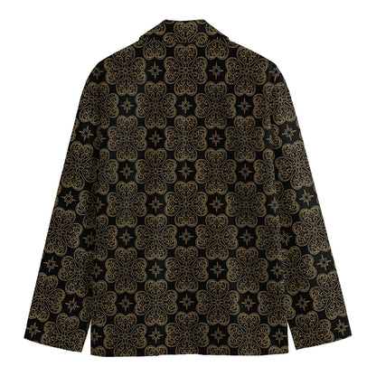 Gold Clover St. Patrick's Day Print Men's Blazer