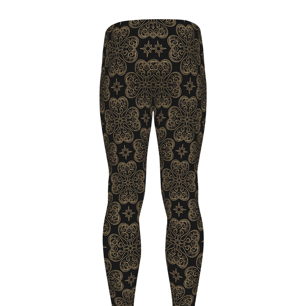 Gold Clover St. Patrick's Day Print Men's leggings