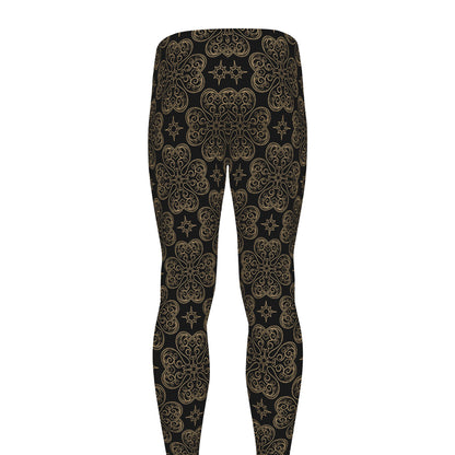 Gold Clover St. Patrick's Day Print Men's leggings