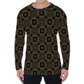 Gold Clover St. Patrick's Day Print Men's Long Sleeve T-Shirt